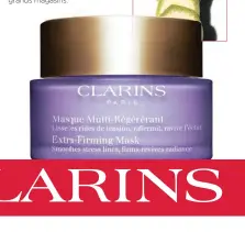  ??  ?? Disponible sur clarins.com, en parfumerie­s et grands magasins.