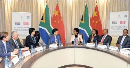  ?? PICTURE: JACOLINE SCHOONEES ?? COMMON CAUSE: Minister of Internatio­nal Relations and Co-operation Maite Nkoana-Mashabane hosts the Vice-Premier of the People’s Republic of China, Liu Yandong, in Pretoria yesterday.