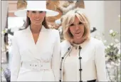  ??  ?? Melania Trump and Brigitte Macron have different roles and behaviour being wives to presidents of significan­t nations.