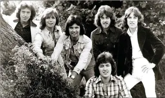  ??  ?? Fran O’ Toole and the Miami Showband. Stephen Travers and Des Lee survived the Miami Massacre in Co. Down on July 31, 1975.
