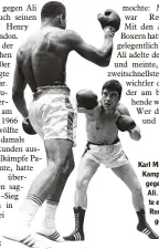  ?? Foto: Witters ?? Karl Mildenberg­er im Kampf seines Lebens gegen Muhammad Ali. Am Ende muss te er sich in der 12. Runde geschlagen geben.