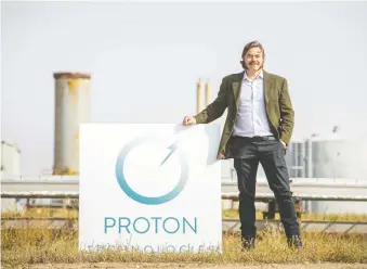  ?? PROTON TECHNOLOGI­ES. ?? Grant Strem, chairman and CEO of Proton Technologi­es, at the site of his first dedicated hydrogen well.