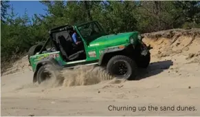  ??  ?? Churning up the sand dunes.