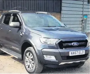  ??  ?? Stolen The £30,000 Ford Ranger was stolen from outside the family home