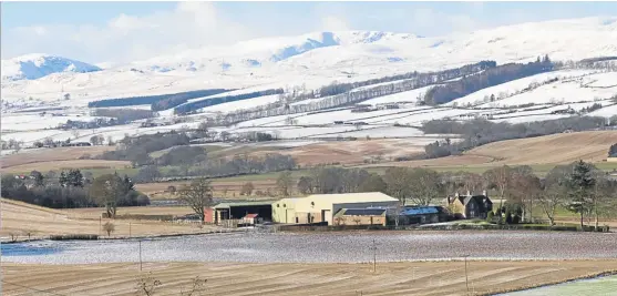  ??  ?? A snowy scene above Balgowan, near Tibbermore, in Perthshire.