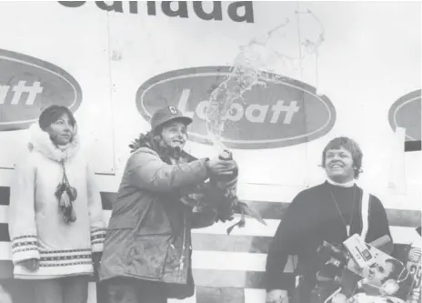  ?? TORONTO STAR FILE PHOTO ?? Gilles Villeneuve won the first Grand Prix held in Montreal, which saw a Labatt promotions manager substitute big bottles of beer for champagne.