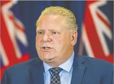  ?? Postmedia news ?? Premier Doug Ford’s approach is drawing opposition from some municipal politician­s and the restaurant and fitness sectors who are raising important questions about a
tighter lockdown, columnist Randall Denley writes.