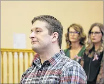  ?? TARA BRADBURY/THE TELEGRAM ?? Trent Butt, accused of murdering his five-year-old daughter, Quinn, in 2016, stands as the judge enters in Newfoundla­nd and Labrador Supreme Court in St. John’s Monday morning. Behind him, Quinn’s mother, Andrea Gosse (right) and her supporters took in...