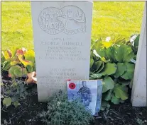  ?? PHOTO COURTESY OF THE SHERREN FAMILY ?? Nelson Sherren is believed buried with George Hurrell of the Essex Regiment in Douai Communal Cemetery in Sin-le-noble, France.