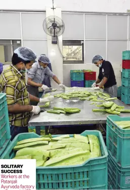  ??  ?? SOLITARY SUCCESS Workers at the Patanjali Ayurveda factory in Patanjali MFP, Haridwar