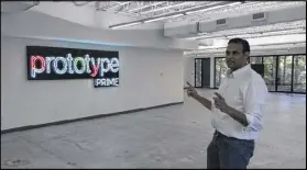  ?? MATT KEMPNER / AJC ?? Sanjay Parekh, a Gwinnett County entreprene­ur, launched and later sold his own tech startup in metro Atlanta’s suburbs. He recently cofounded Prototype Prime, Peachtree Corner’s new incubator space for startups at Technology Park Atlanta.