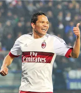  ??  ?? Carlos Bacca, con 12 gol è il miglior marcatore tra campionato e coppa Italia