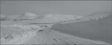  ?? Photo by Nikolai Ivanoff ?? KOUGAROK— Nome regional roads are being plowed, pictured here is the Kougarok Road, open as of Monday up to mile 24.