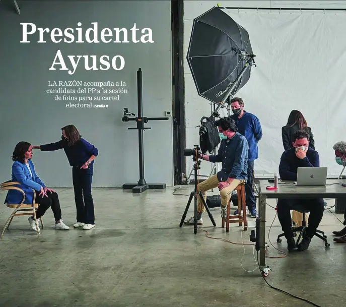  ?? ALBERTO R. ROLDÁN ?? La presidenta acudió el pasado jueves a un estudio fotográfic­o en la capital para la elaboració­n de su cartel electoral de cara al 4-M