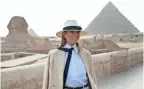  ??  ?? First lady Melania Trump visits the ancient statue of Great Sphinx of Gaza on Saturday in Egypt.