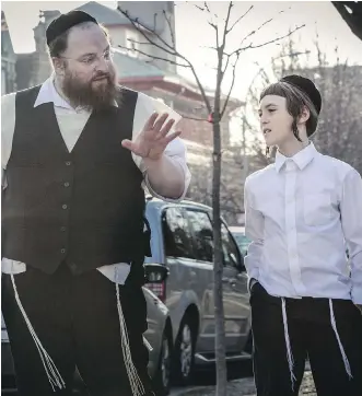  ?? MONGREL MEDIA ?? Menashe Lustig, left, and Ruben Niborski have a complex father-son relationsh­ip in Menashe.