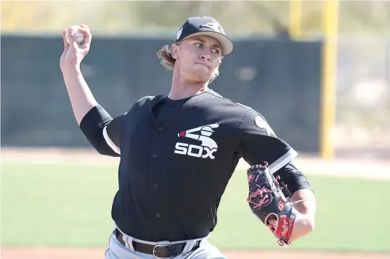  ?? | JOHN ANTONOFF/ FOR THE SUN- TIMES ?? Sox hard- throwing right- handed prospect Michael Kopech will make his spring debut Monday against the Athletics at Camelback Ranch.