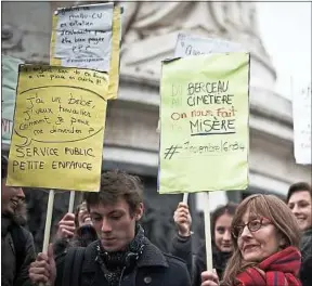  ??  ?? Rassemblem­ent pour exiger l’égalité salariale, en novembre, à Paris.