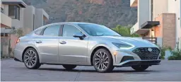  ?? HYUNDAI ?? The 2020 Hyundai Sonata’s new look includes a distinctly sporty front end with large grille.