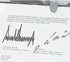  ?? SAUL LOEB/AFP/GETTY IMAGES ?? Signed by Donald Trump and Kim Jong Un.