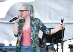  ?? (Amanda Edwards/Getty Images for Women’s March Los Angeles/TNS) ?? INGRID MICHAELSON performs at the 2019 Women’s March in Los Angeles in January.