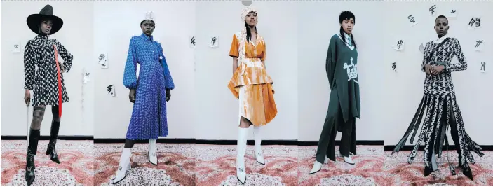  ?? Photos: Tatenda Chidora/Lampost Production­s ?? Above and below: Thebe Magugu has always pushed the boundaries by combining culture and innovation – and his latest collection is no exception.