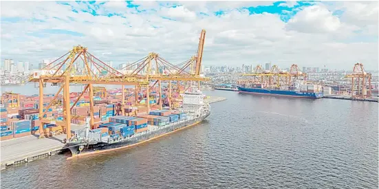  ?? PHOTOGRAPH COURTESY OF ICTSI ?? THE Manila Internatio­nal Container Terminal, Internatio­nal Container Terminal Services Inc.’s flagship at the Port of Manila.