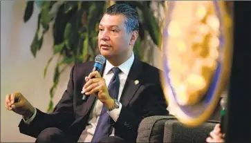  ?? Justin Sullivan Getty I mages ?? CALIFORNIA SECRETARY of State Alex Padilla, seen in 2018, will f ill Kamala Harris’ U. S. Senate seat.