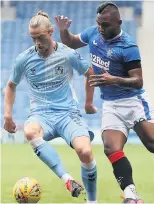  ??  ?? City defender Declan Drysdale was excellent against Rangers. Inset left, City goalkeeper Marko Marosi