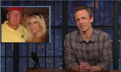  ?? Photograph: YouTube ?? Seth Meyers: ‘They’re investigat­ing the Stormy Daniels case again? Man, they really are bringing back storylines from 2016.’