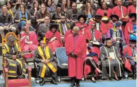  ?? Picture: SIMTEMBILE MGIDI ?? UNWAVERING COMMITMENT: Archbishop Thabo Makgoba, honoured by Rhodes University with a Doctorate of Law degree during its graduation ceremony, says draft prayers for same-sex couples are to be debated by the church in September