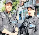  ??  ?? >
Jason and Liz will patrol Solihull town centre