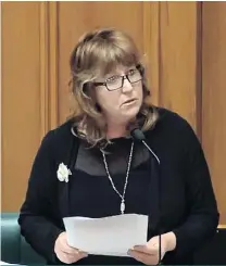  ?? PHOTO: PARLIAMENT TV ?? Personal statement . . . Clare Curran in Parliament last Thursday.