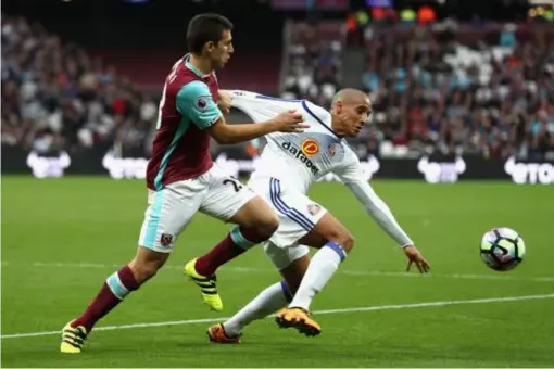  ?? (Getty) ?? Wahbi Khazri and Jonathan Calleri tussle for the ball