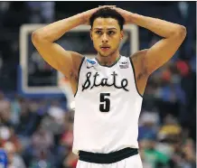  ?? JAMIE SQUIRE/ GETTY IMAGES ?? Bryn Forbes and the Michigan State Spartans were beat by Middle Tennessee in the first round of the NCAA tournament.