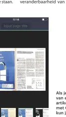  ??  ?? Als je twee pagina's van een tijdschrif­tartikel fotografee­rt met CamScanner, kun je die daarna nog rechttrekk­en en optimalise­ren voordat je hem als pdf doorstuurt.