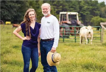  ??  ?? Kayla Harris’ father, Shaun Formel, began raising Piedmontes­e cattle about five years ago. Piedmontes­e beef, which is rare in Arkansas, is a healthier kind of red meat, he said. their home to Noor Leenders, who visited for a semester as a...