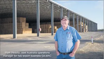  ??  ?? Mark Heaslip, east Australia operations manager for hay export business GILMAC