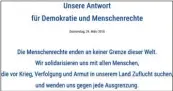  ??  ?? Bitte hier bekennen: So sieht das auf den Internetse­iten „www.erklaerung­2018.de“und „antwort201­8.hirnkost.de“aus.