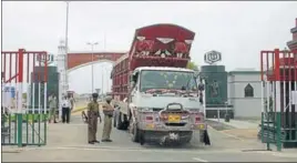  ?? HT FILE ?? ■ Goods are imported and exported by India and Pakistan through the Integrated Check Post at Attari.