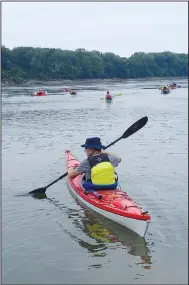  ?? (NWA Democrat-Gazette/Flip Putthoff) ?? The flotilla leaves New Haven, Mo., on Aug. 31 the last day of the trip.