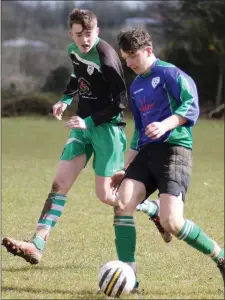  ??  ?? Seán Walsh of Glynn Barntown is tracked by Mick McGrath.