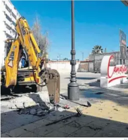  ?? D.C. ?? Las primeras máquinas trabajando en la plaza Juan Vargas, hace unos días.