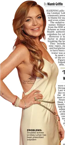  ??  ?? PROBLEMS: Troubled actress Lindsay Lohan has been prescribed zolpidem