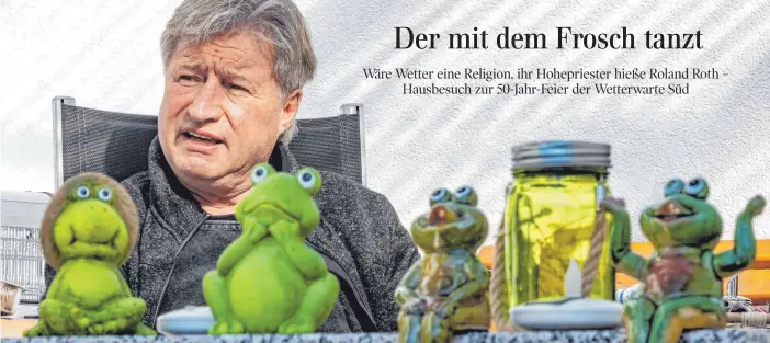  ?? FOTO: CHRISTIAN FLEMMING ?? Nicht erst seit 50 Jahren beschäftig­t ihn das Wetter mehr als alles andere: Roland Roth aus Bad Schussenri­ed, der unter anderem auch für die „Schwäbisch­e Zeitung“die Wetterprog­nosen liefert.
