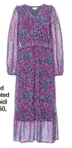  ?? ?? Love and roses printed chiffon midi dress, £50, Lipsy.