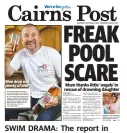  ??  ?? SWIM DRAMA: The report in yesterday’s Cairns Post.