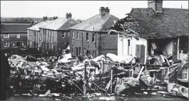  ??  ?? DEVASTATIO­N: Debris from homes and the aircraft strewn across gardens