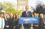  ?? JOYANNE PURSAGA / POSTMEDIA NEWS ?? Progressiv­e Conservati­ve Leader Brian Pallister won in his Winnipeg constituen­cy of Fort Whyte.