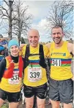  ?? ?? The Scarboroug­h AC trio who tackled the High Cup Fell Race.